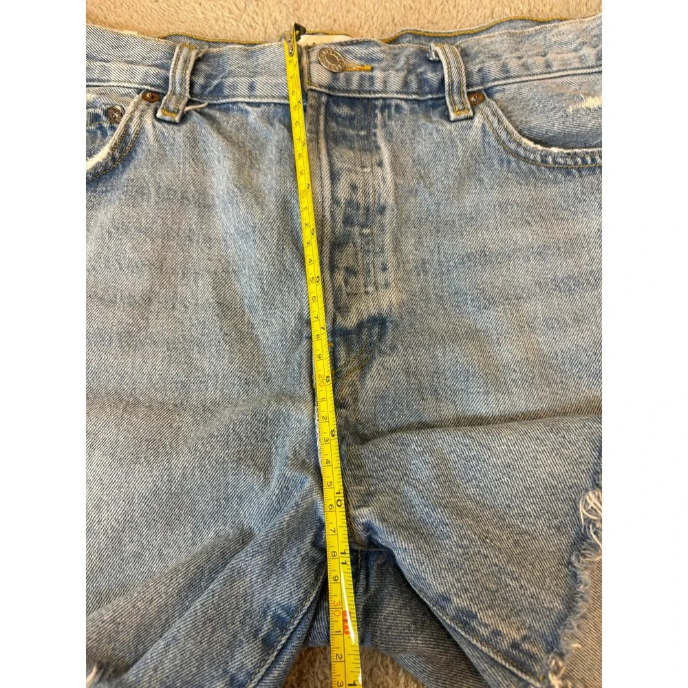 AGOLDE Parker Long Shorts Women 30/34 Swapmeet High Rise Distressed Denim Summer